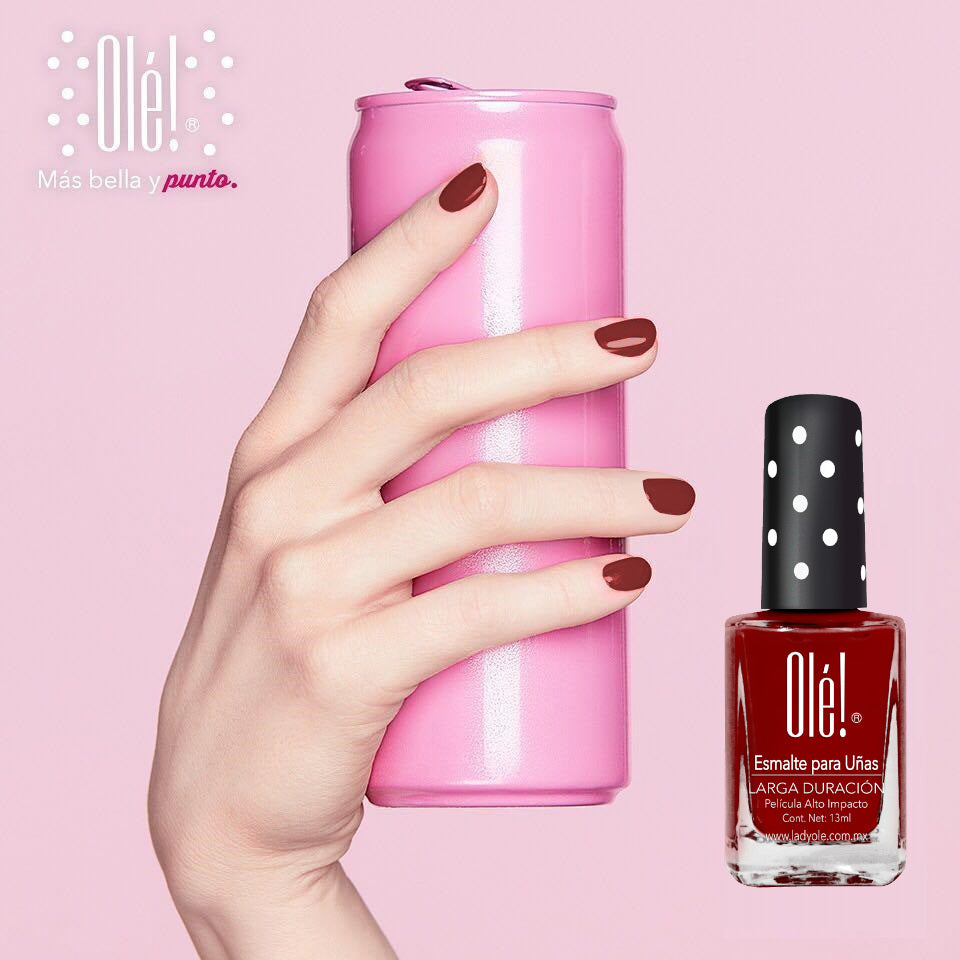 Esmalte de Uñas Olé! Rojo Satinado, 13 ml - Olé! Cosmetics